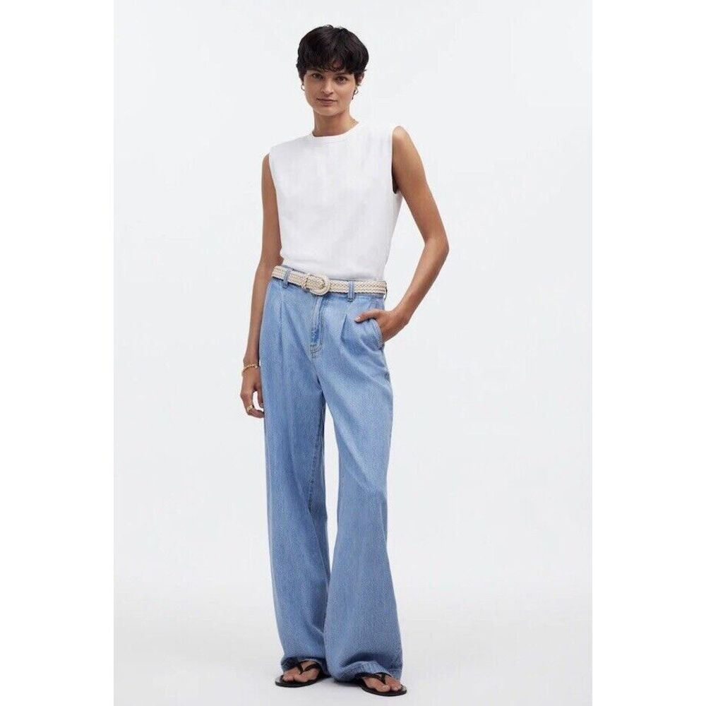 Madewell Top Women's Sz XXS White Structured Muscle Tee Shirt Shoulder Pads NWT